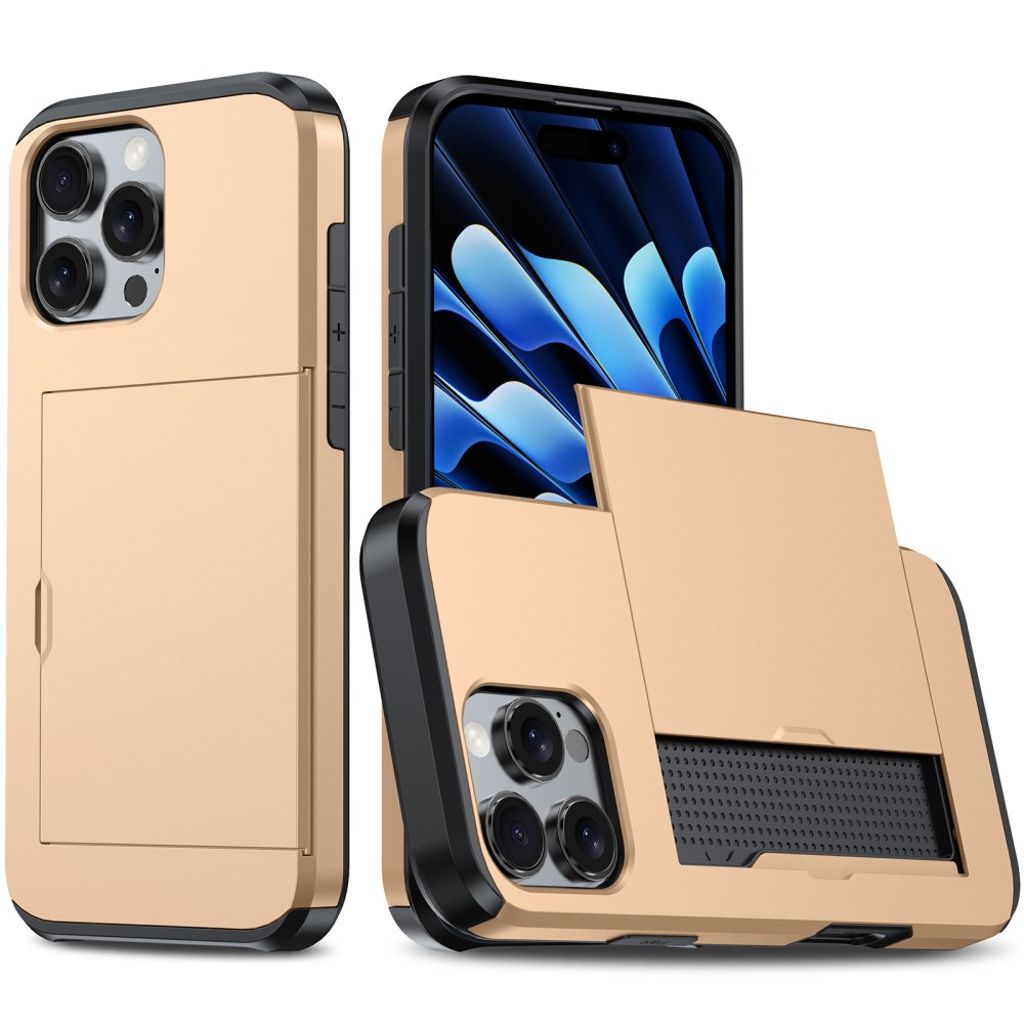 iPhone 16 Pro Cover with card slot - gold — Övrigt