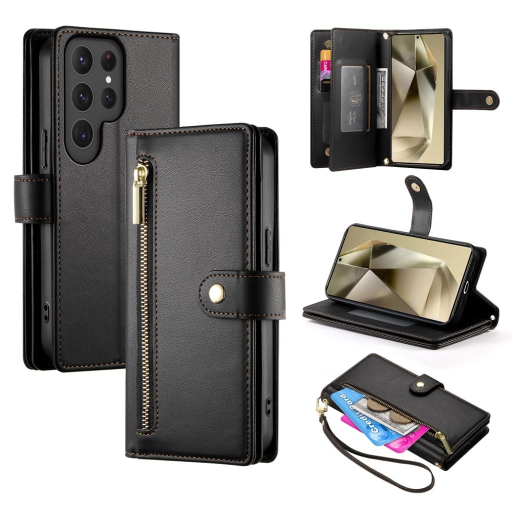Samsung Galaxy S25 Ultra Wallet Cover with Strap - Black — Samsung
