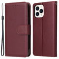 iPhone 11 Pro Max PU Leather Magnetic Stand Cover – Wine Red — Övrigt