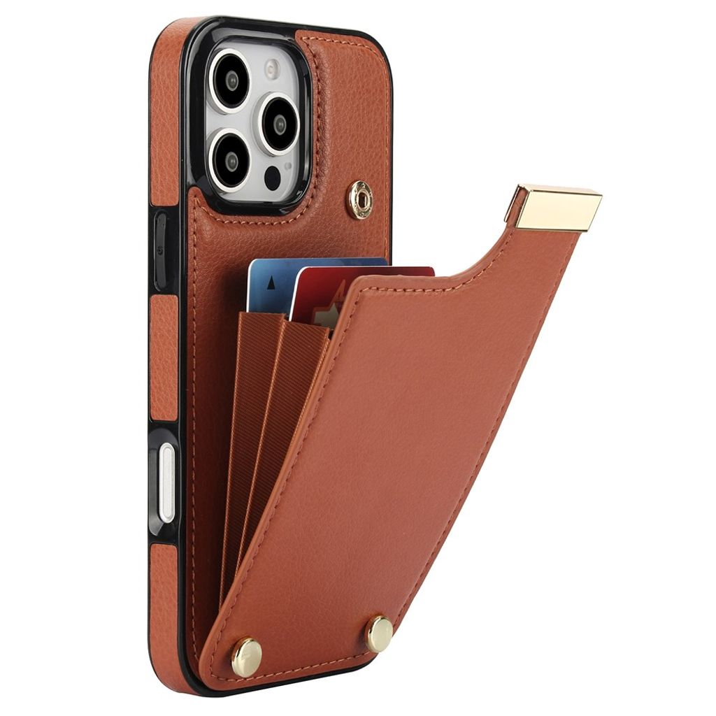 iPhone 16 Pro Wallet case in PU Leather - Brown