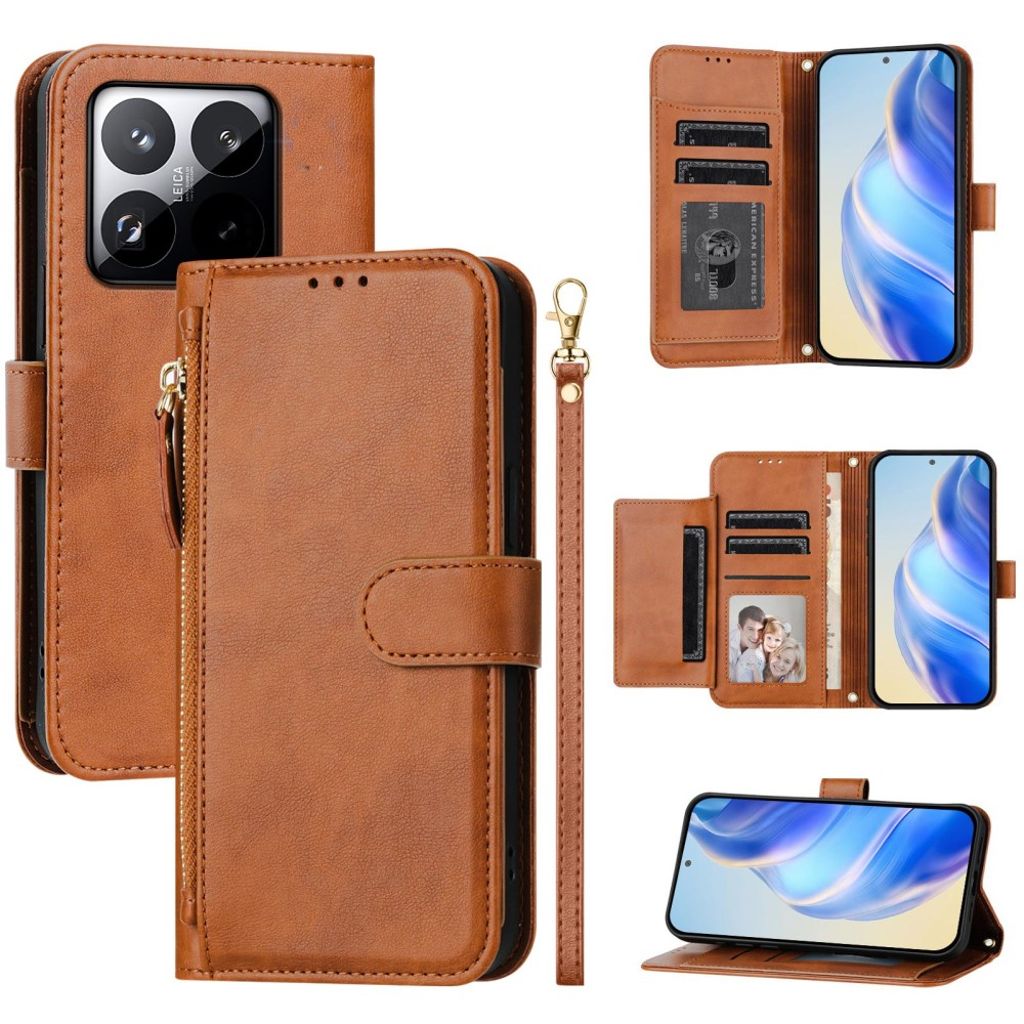 Xiaomi 15T Cover with Card Slots - Brown