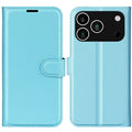 AMORUS iPhone 18 Pro Max/17 Pro Max Wallet Cover Litchi PU-leather - Blue — AMORUS