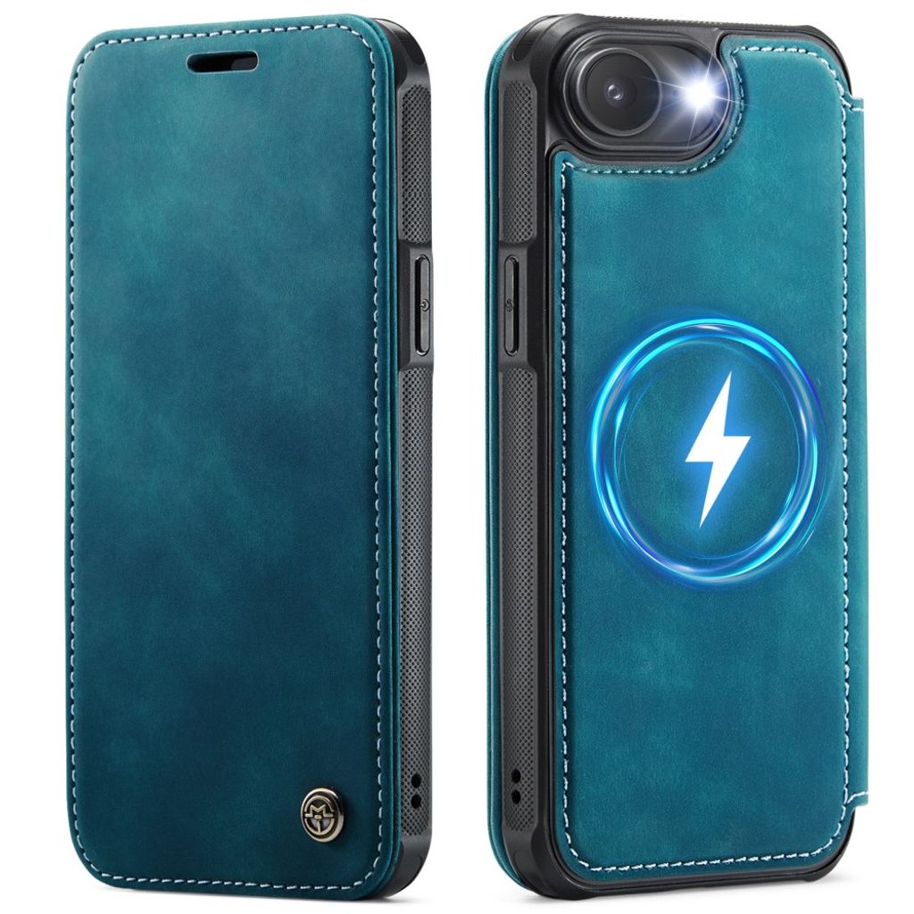 CASEME 053 iPhone 16e/iPhone 17e Wallet Cover MagSafe RFID blocking - Blue