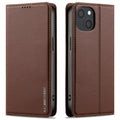 LC.IMEEKE iPhone 15 Plus Wallet Cover - Brown