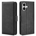 iPhone 17 calf texture leather wallet phone cover - black — Övrigt