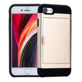 iPhone SE (2022) etc. case with slide card holder - Gold
