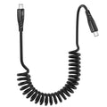 SiGN 60W Coiled USB-C to USB-C Fast Charging Car Cable – Black