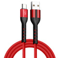SiGN Kevlar USB cable with Lightning 2.1A, 2m - Grey/Red