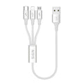 SiGN 3-in-1 Cable 0,25m, Lightning, USB-C,  Micro-USB 5V, 3A - White