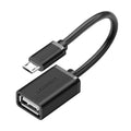 Ugreen Micro USB (Male) to USB-A (Female) OTG Flat Cable, 0.15m - Black
