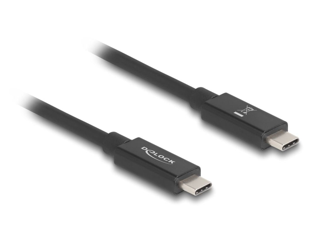 Delock USB-C to USB-C Cable 240W PD, 80 Gbps, 16K @ 60Hz, 1m - Black