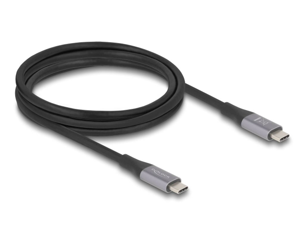 Delock USB-C Cable 240W PD, 40 Gbps Cable, 2m - Gray