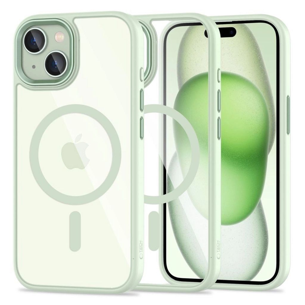 Tech-Protect MagMat MagSafe Case iPhone 15 - Clear Green — Tech-Protect