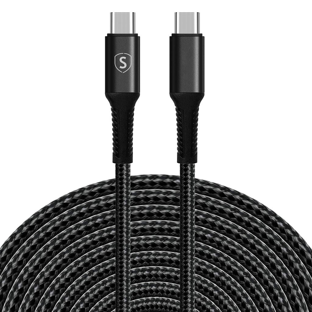 SiGN USB-C till USB-C laddkabel 60W/3A, 5m – Svart