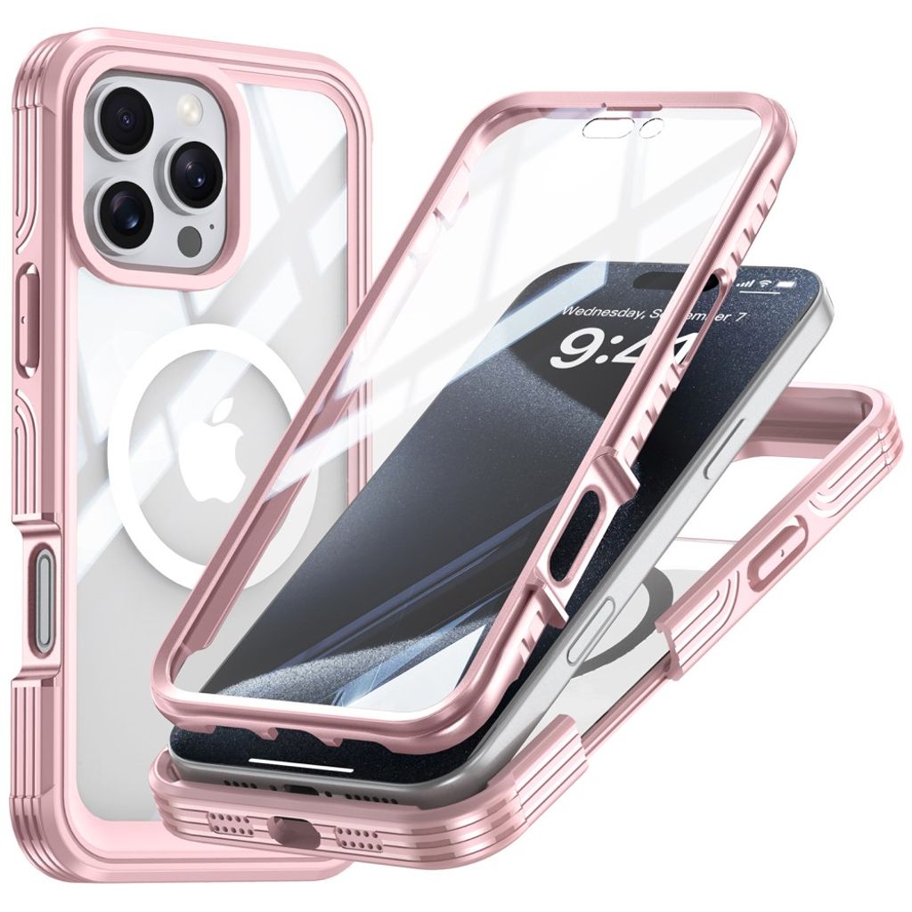 iPhone 16 Pro Case with Sreen Protector - Pink — Övrigt