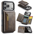 DG.MING iPhone 18 Pro/17 Pro Case Detachable Magnetic Wallet - Brown
