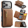 DG.MING iPhone 18 Pro Max/17 Pro Max Case Detachable Magnetic Wallet - Brown