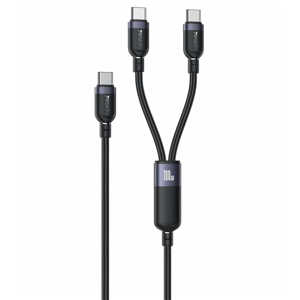 Yesido 2-in-1 USB-C cable to 2x USB-C 100W, 1.2 m