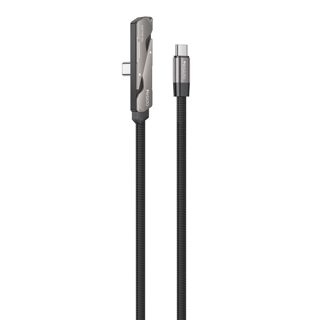 Yesido CA207 USB-C to USB-C charging cable with stand – Black
