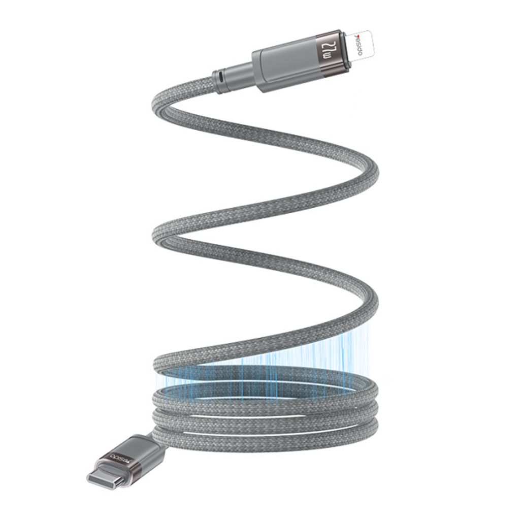Yesido USB-C to Lightning Fast Charging Magnetic Cable PD 60W, 1m - Gray — Yesido