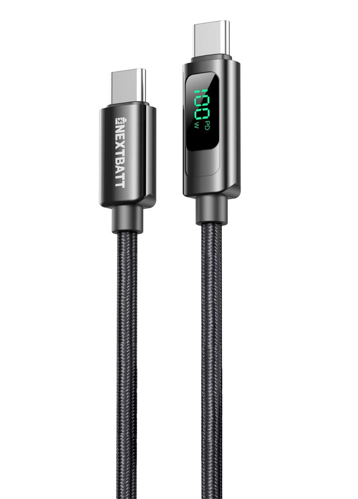 NEXTBATT USB-C to USB-C Cable 100W, 5A, 1m - Black — NEXTBATT