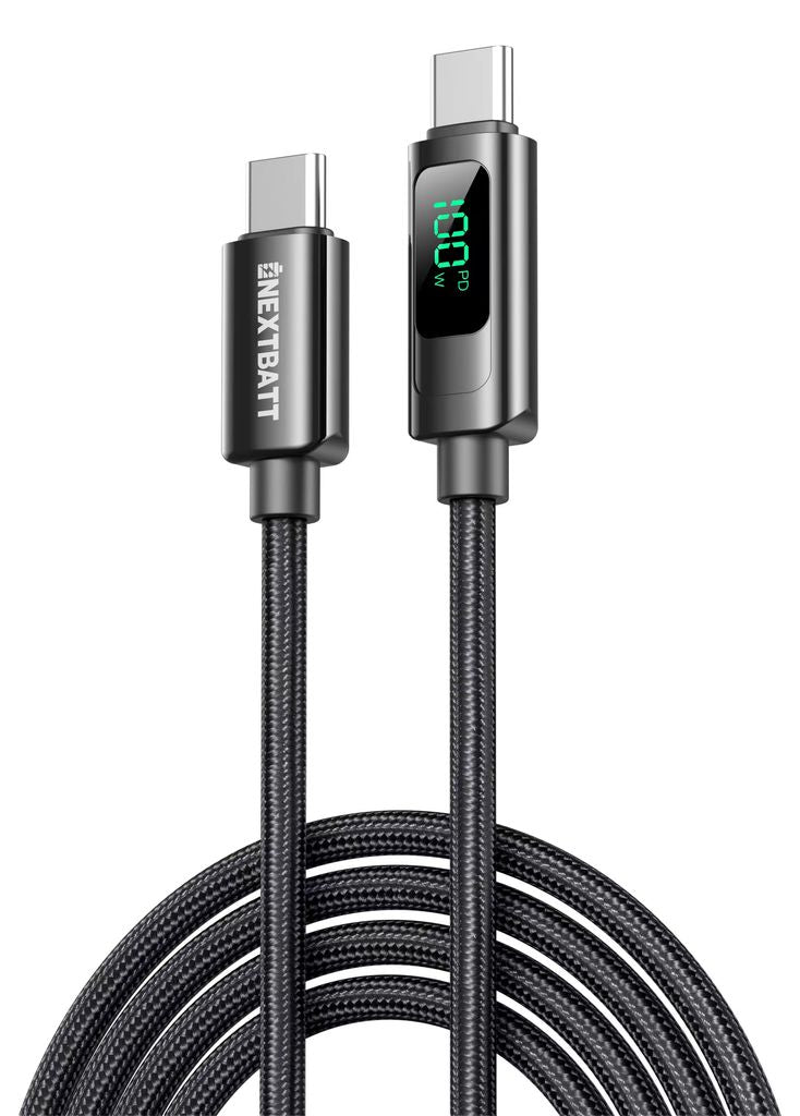 NEXTBATT USB-C to USB-C Cable Cable 100W, 5A, 2m - Black — NEXTBATT