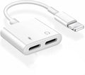 SiGN Lightning to 2x Lightning Adapter, 5V, 2A, 10cm - Charge and Listen - White