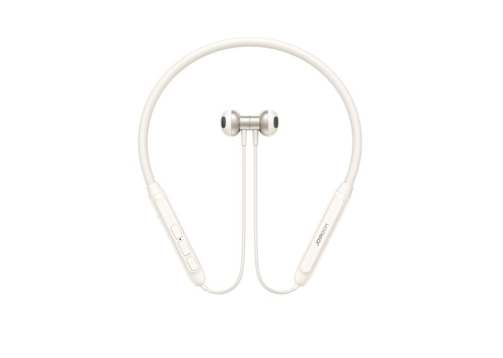 Joyroom Magnetic Bluetooth Headphones Sport Neckband Earplugs 14.2mm - White — Joyroom