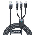 Joyroom 3-in-1 USB-A to Lightning/USB-C/Micro USB Cable 3.5A, 1.2m - Black — Joyroom