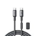 Joyroom USB-C to USB-C 480Mbps Cable with Magnetic Holder 60W, 1.2m - Gray