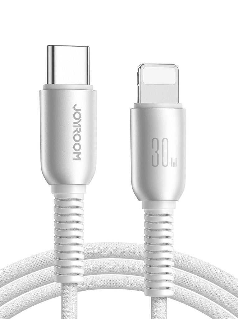 Joyroom USB-C to Lightning cable Fast charging 30W, 1.2m - light gray — Joyroom
