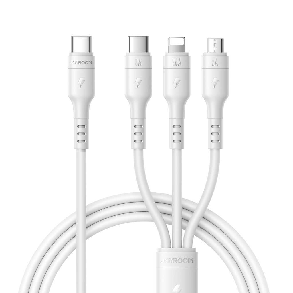 Joyroom S-A61 OmniGo Series 3-in-1 USB-C Charging Cable USB-C/Lightning/Micro - White — Joyroom