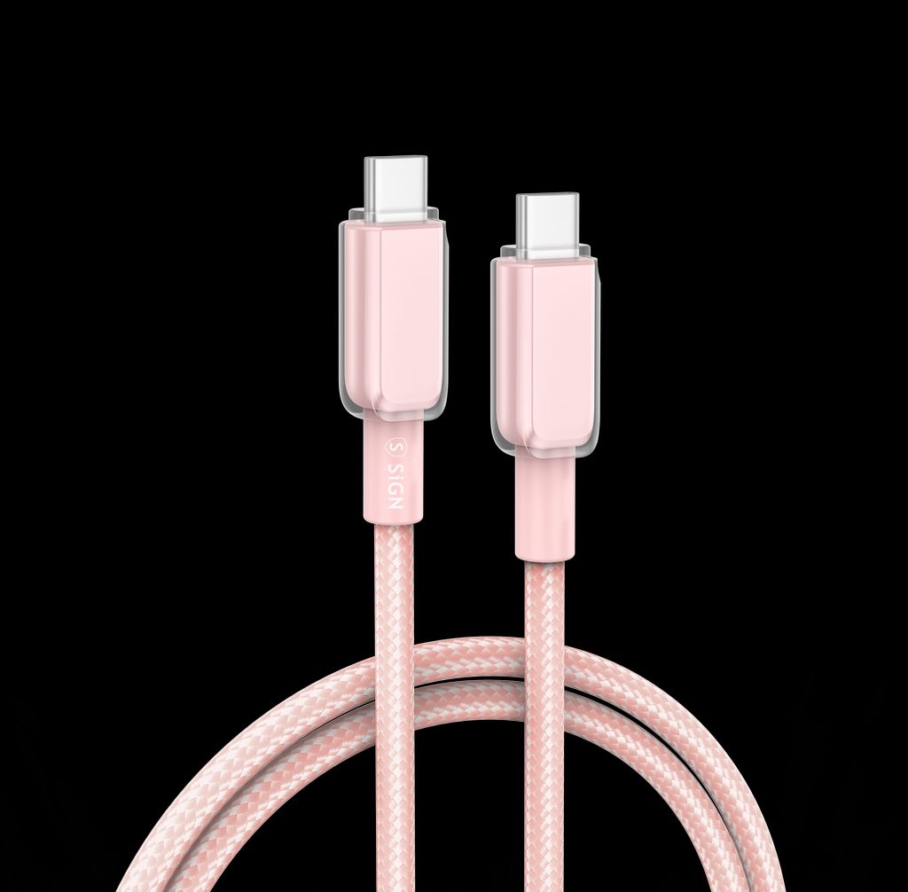 Sign USB-C to USB-C cable 60W, 1m - Pink — SiGN