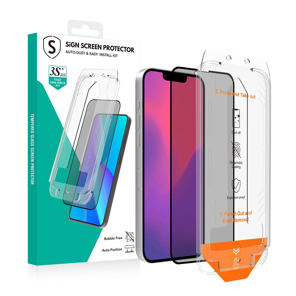 SiGN Privacy Screen Protector iPhone 14/13/13Pro/16e/17e – EZ Apply applicator