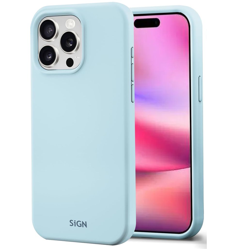 SiGN Liquid Silicone Case for iPhone 16 Pro Max - Light blue — SiGN