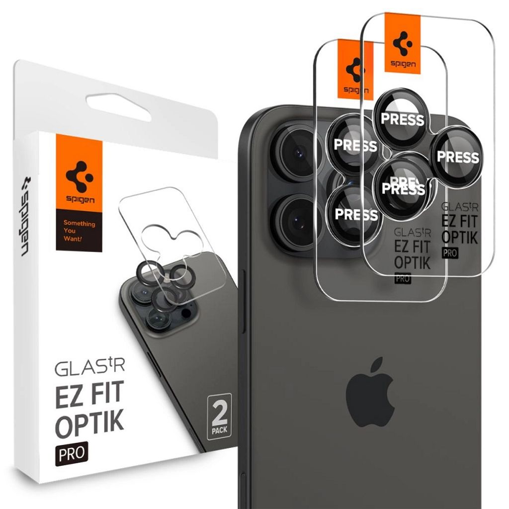Spigen iPhone 17 Pro/Pro Max Glas.tR EZ Fit Optik Pro Lens Protector, 2-pack - Black — Spigen