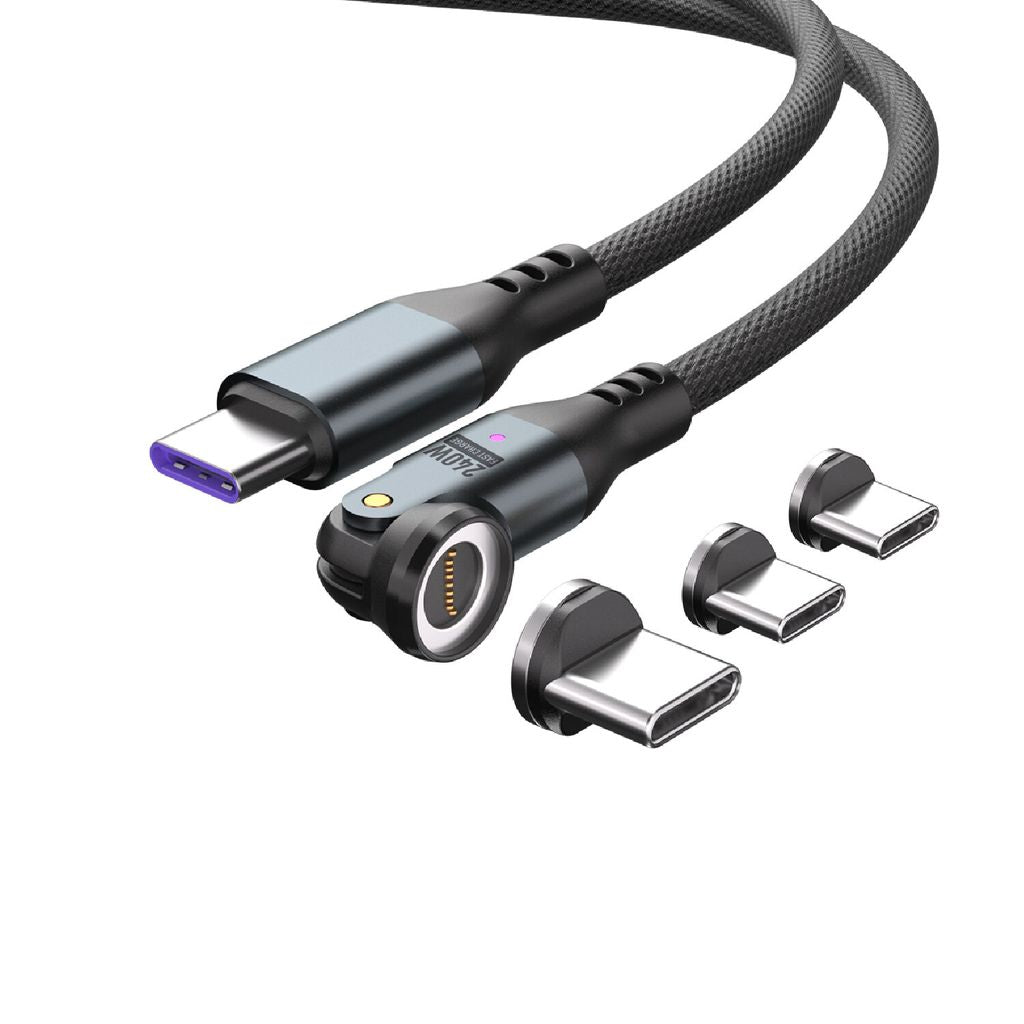 4Smarts GravityCord USB-C 540° Magnetic Cable Set 240W 1.8m – Black — 4Smarts