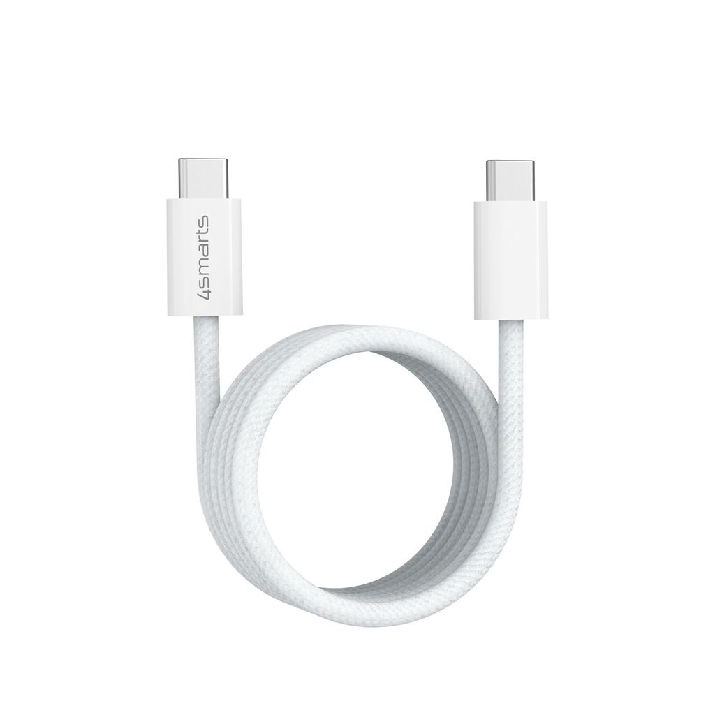 4Smarts RollUp USB-C Magnetic cable 100W, 1.5m - white — 4Smarts