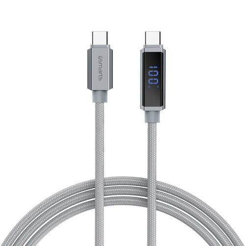 4Smarts DigitCord 100W USB-C Cable with Display - Grey — 4Smarts