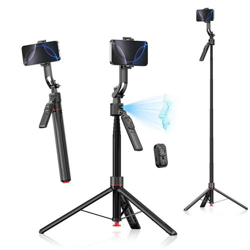 4Smarts 360° AI Tripod/Selfie Stick with Face Tracking/Remote Control, 176cm