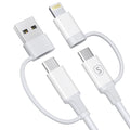 SiGN 4in1 USB-A/USB-C to Lightning/USB-C cable 60W/3A, 1m - White