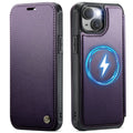 CASEME 053 iPhone 14 Wallet Cover MagSafe RFID blocking - Purple