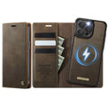CASEME C49 iPhone 14 Pro Max Wallet Cover MagSafe RFID - Coffee