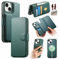 CASENEO iPhone 15 MagSafe Wallet Cover with detachable wallet – Green — CASENEO