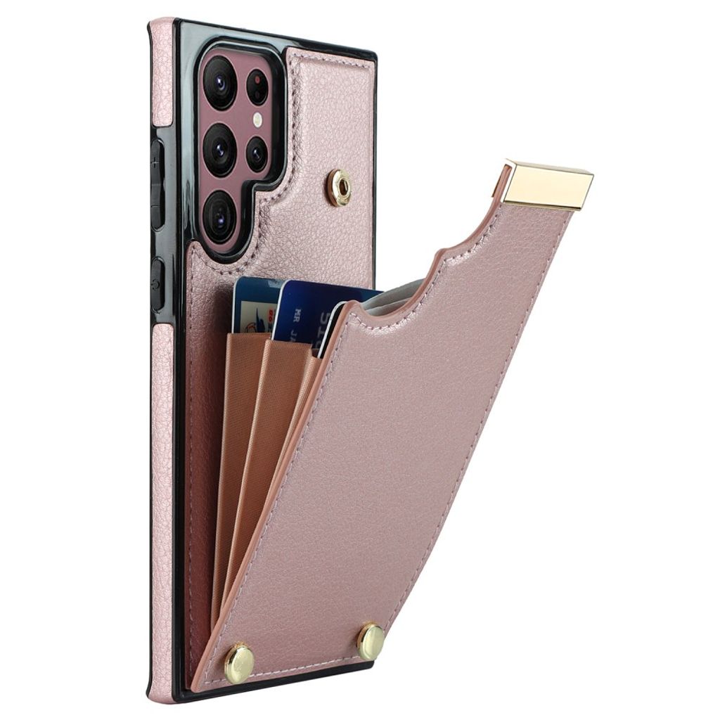 Samsung Galaxy S22 Ultra 5G Case with card holder - Rose Gold