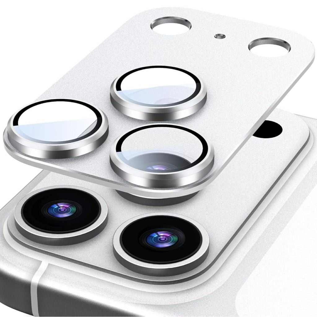 iPhone 18 Pro Lens Protector Tempered Glass/Matte Aluminum Alloy - Silver — Övrigt