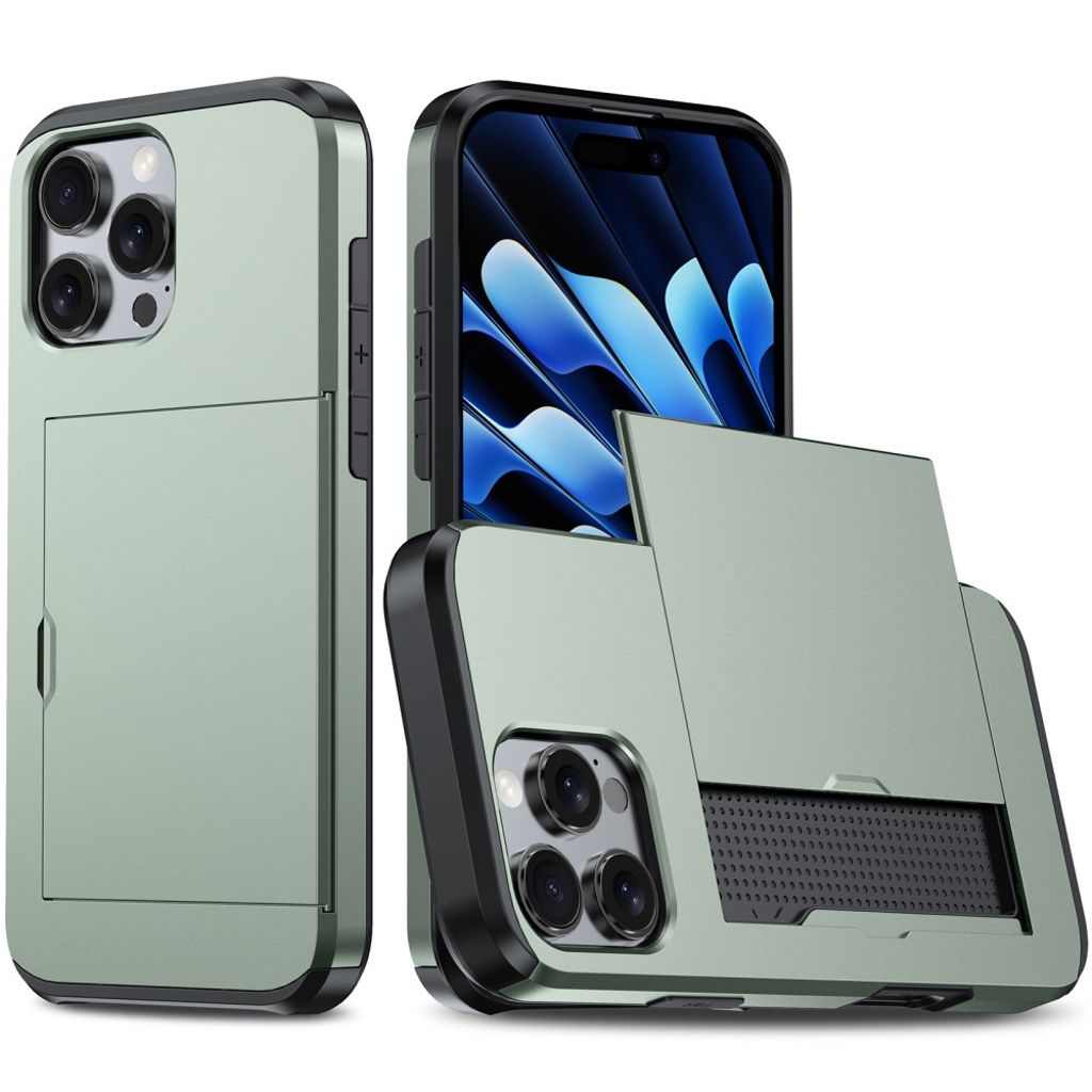 iPhone 16 Pro Cover with card slot - Army Green — Övrigt