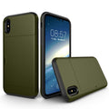 IPhone X/XS case with a card holder - Army green