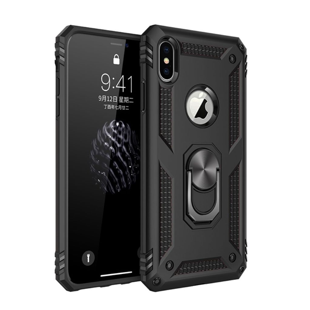 IPhone XS Max case with a ring - Black