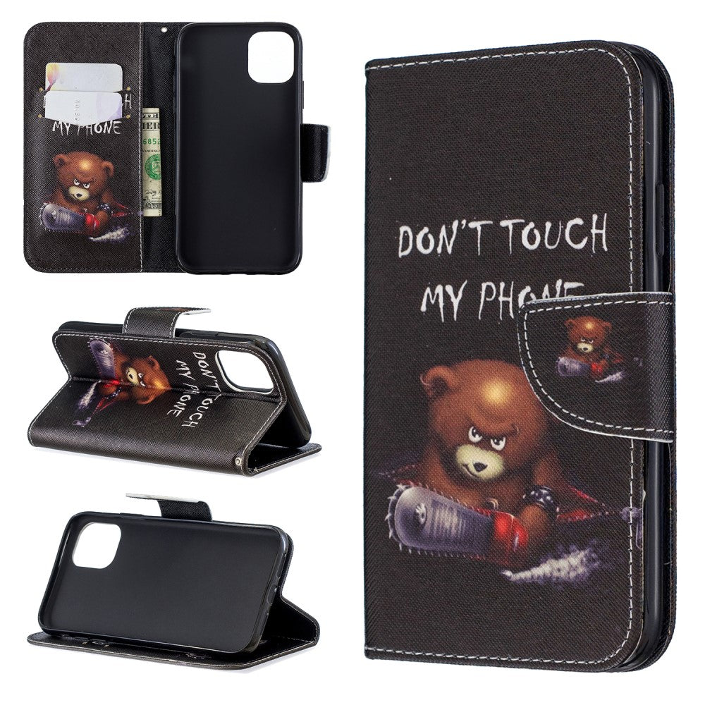 Printing Style Wallet Cover for iPhone 11/XR - Bear — Printing
